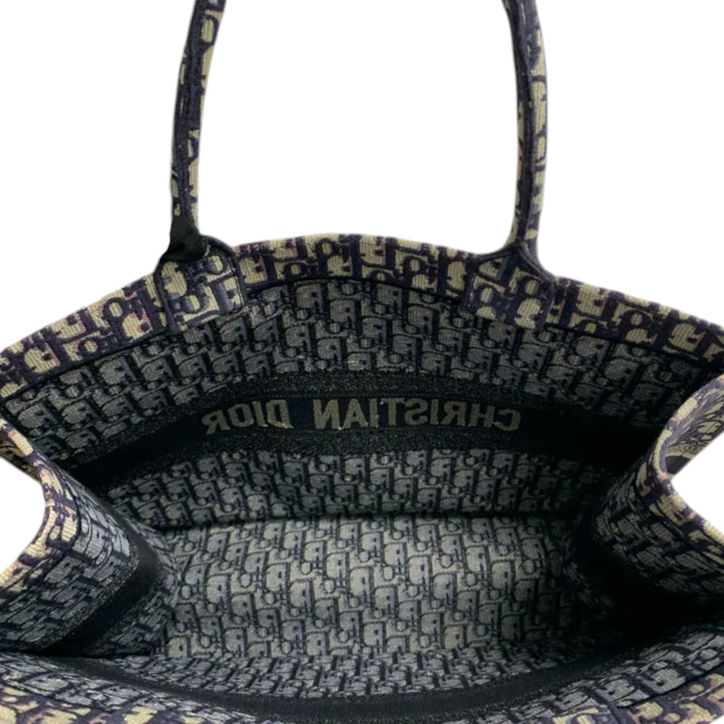 Book Tote Large Oblique Canvas Navy Multicolor