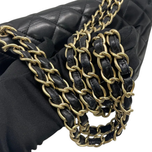 Jumbo Single Flap Lambskin Quilted Black GHW