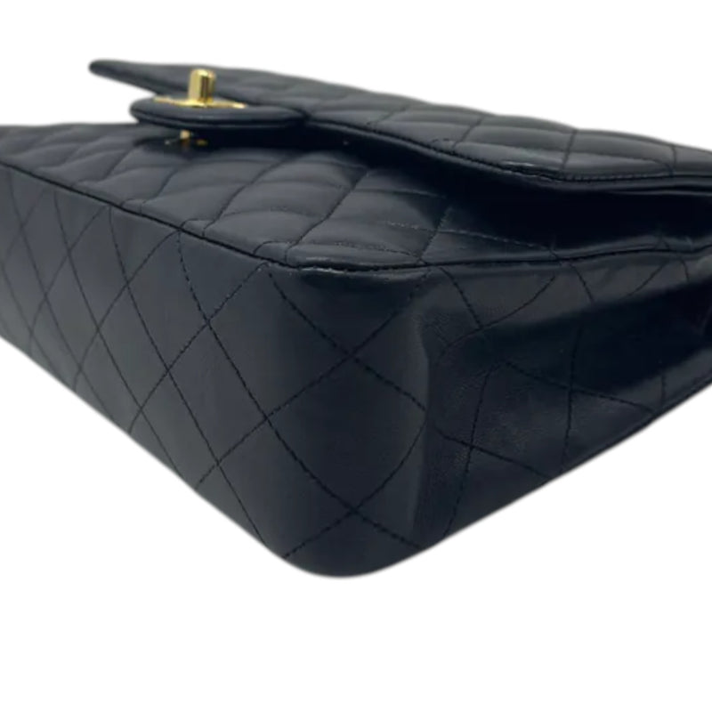 Classic Double Flap Medium Lambskin Quilted Black GHW