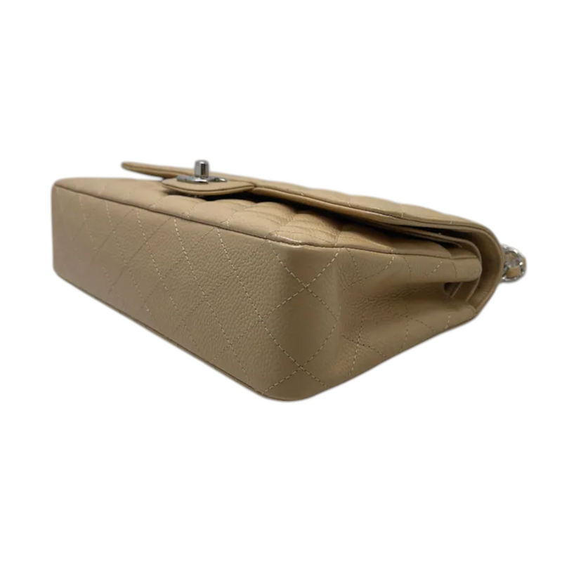 Classic Double Flap Medium Caviar Quilted Beige SHW