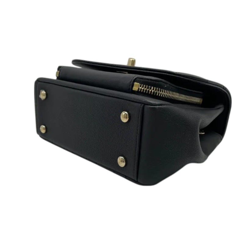 Business Affinity Flap Small Caviar Quilted Black LGHW