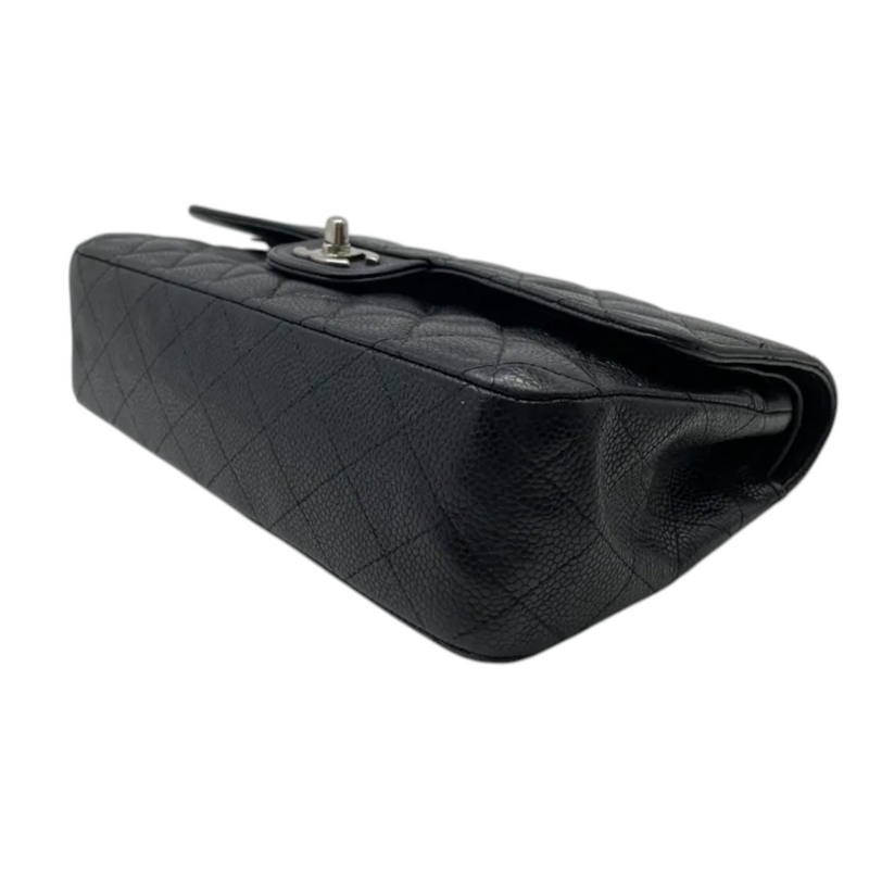 Classis Double Flap Medium Caviar Quilted Black SHW