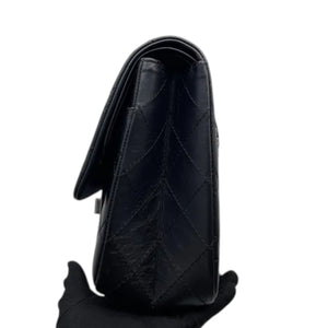 2.55 Reissue 227 Flap Aged Calfskin Quilted Black RHW