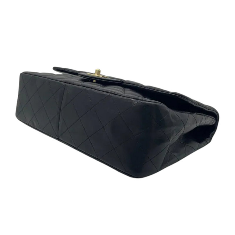 Jumbo Single Flap Lambskin Quilted Black GHW