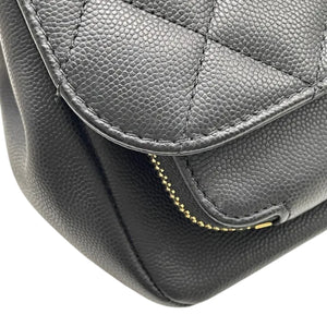 Business Affinity Flap Small Caviar Quilted Black LGHW