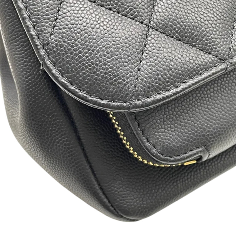 Business Affinity Flap Small Caviar Quilted Black LGHW