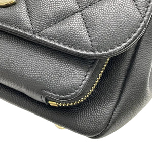 Business Affinity Flap Small Caviar Quilted Black LGHW