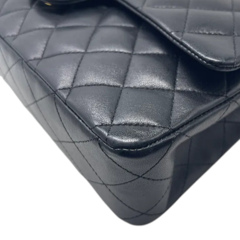 Classic Double Flap Medium Lambskin Quilted Black GHW