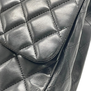 Jumbo Single Flap Lambskin Quilted Black GHW