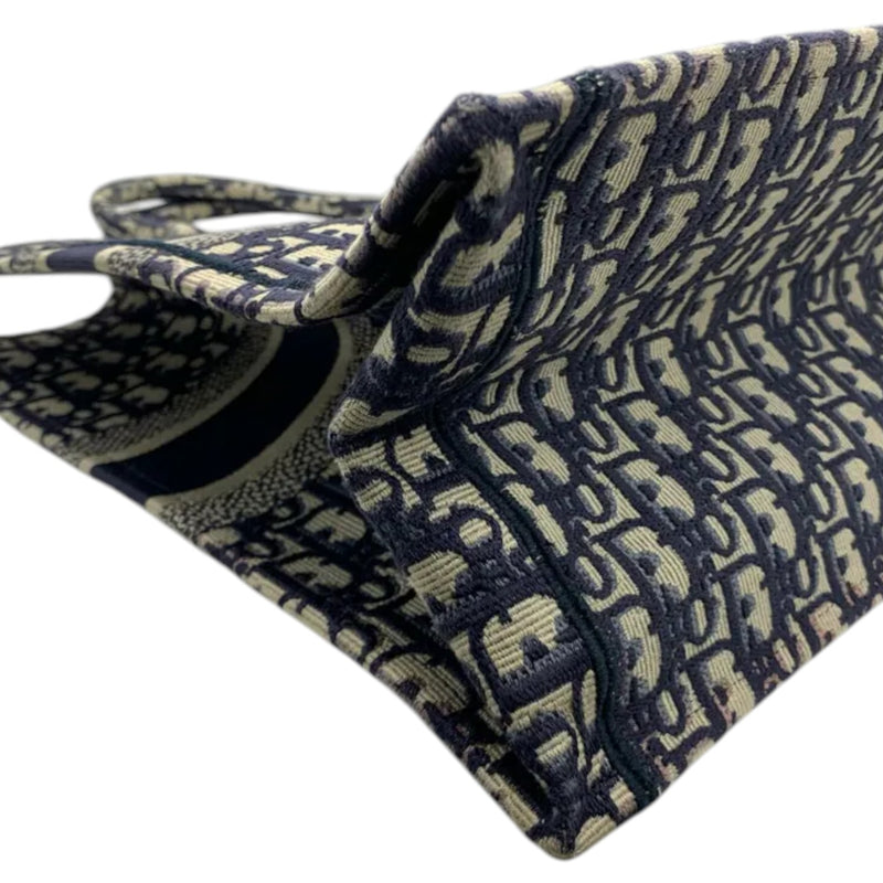 Book Tote Large Oblique Canvas Navy Multicolor