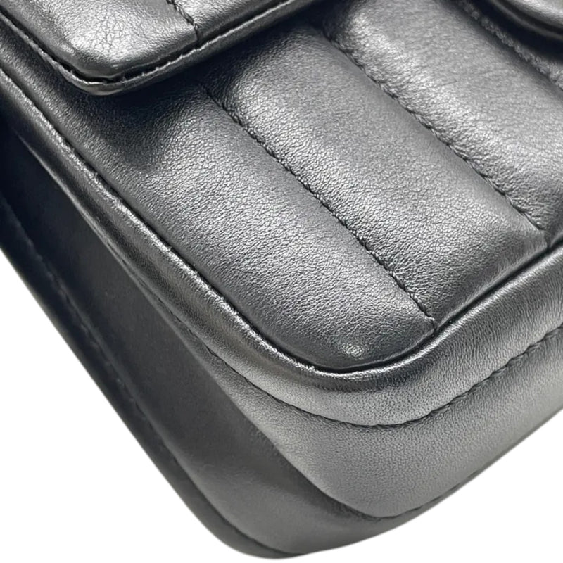 2.55 Reissue Mini Flap Aged Calfskin Vertical Black GHW