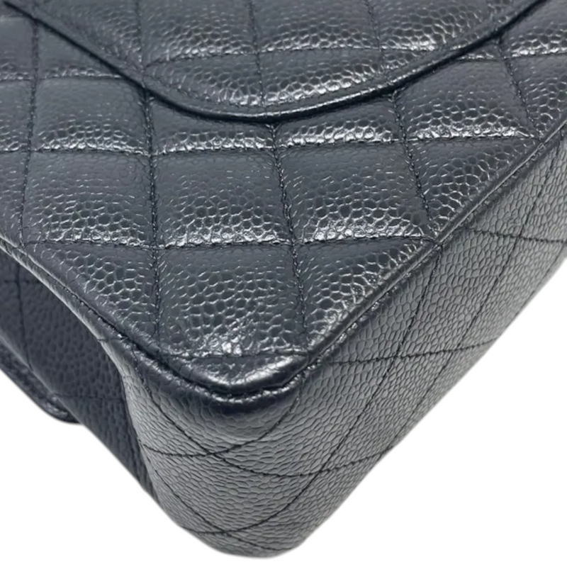 Classic Double Flap Medium Caviar Black GHW