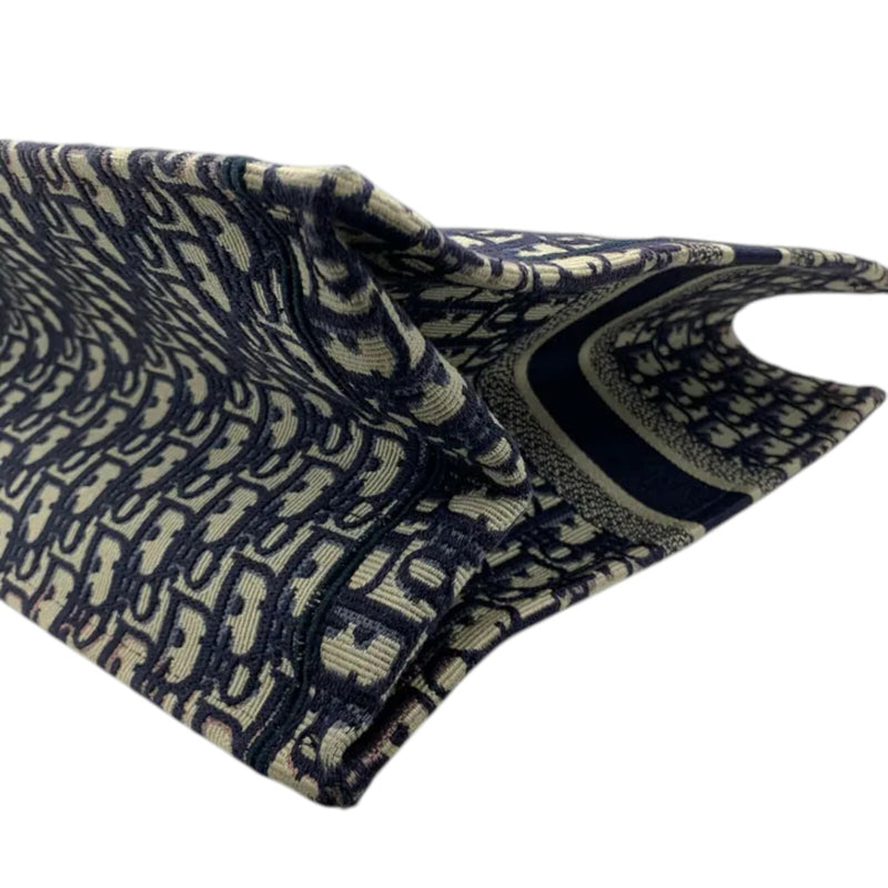 Book Tote Large Oblique Canvas Navy Multicolor