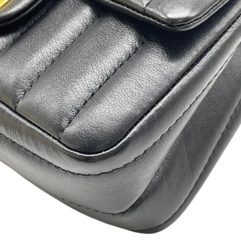 2.55 Reissue Mini Flap Aged Calfskin Vertical Black GHW