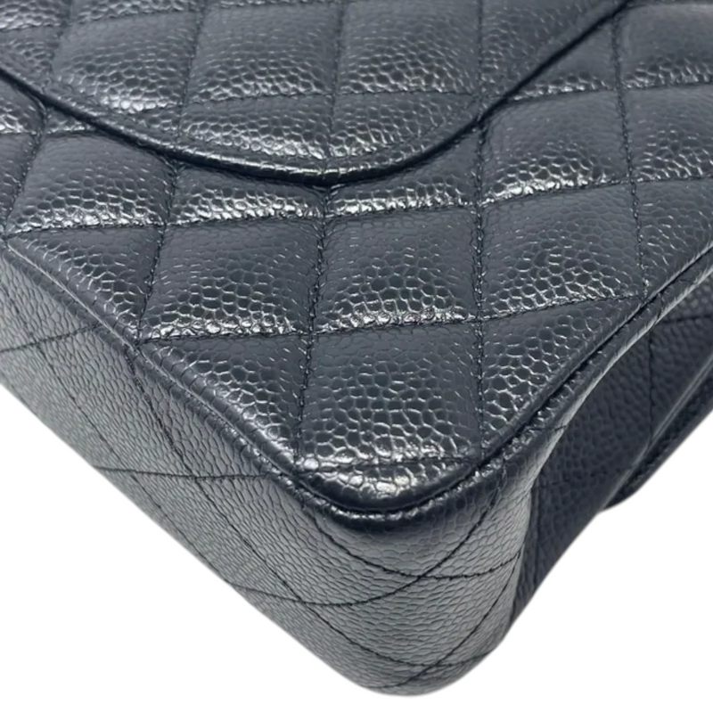 Classic Double Flap Medium Caviar Black GHW