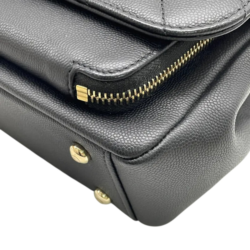 Business Affinity Flap Small Caviar Quilted Black LGHW