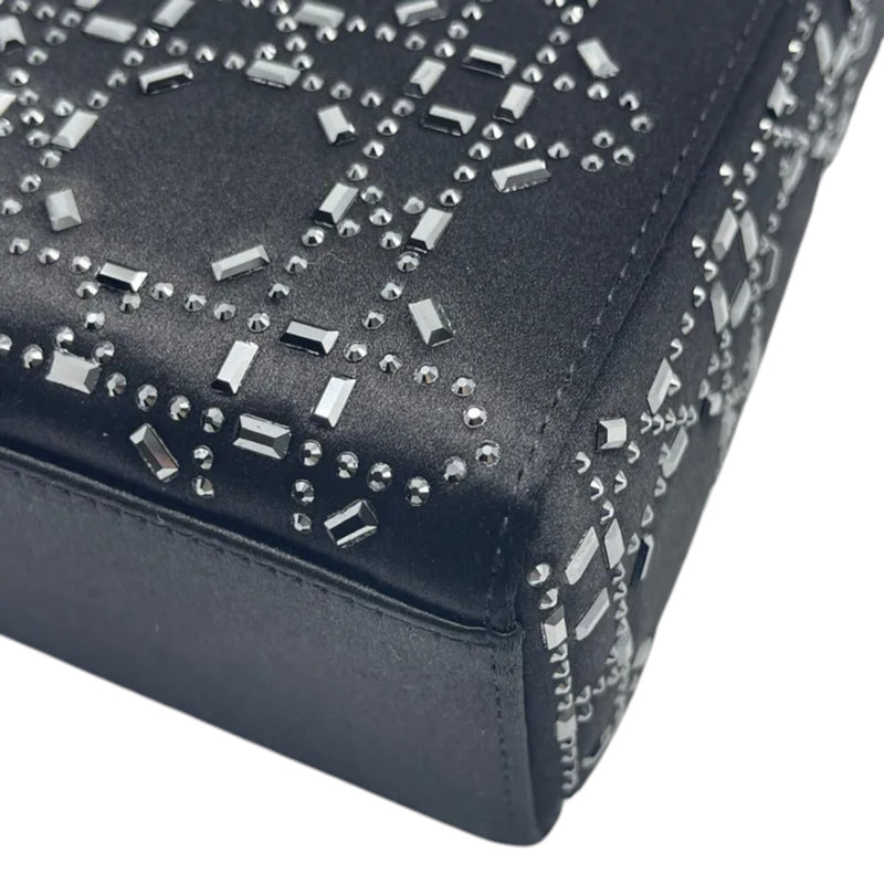 Lady Dior Mini Satin Crystal Cannage Black SHW