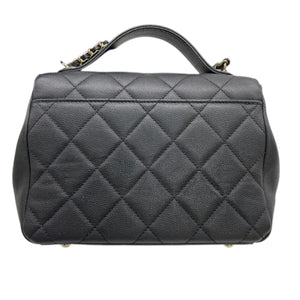 Business Affinity Flap Small Caviar Quilted Black LGHW