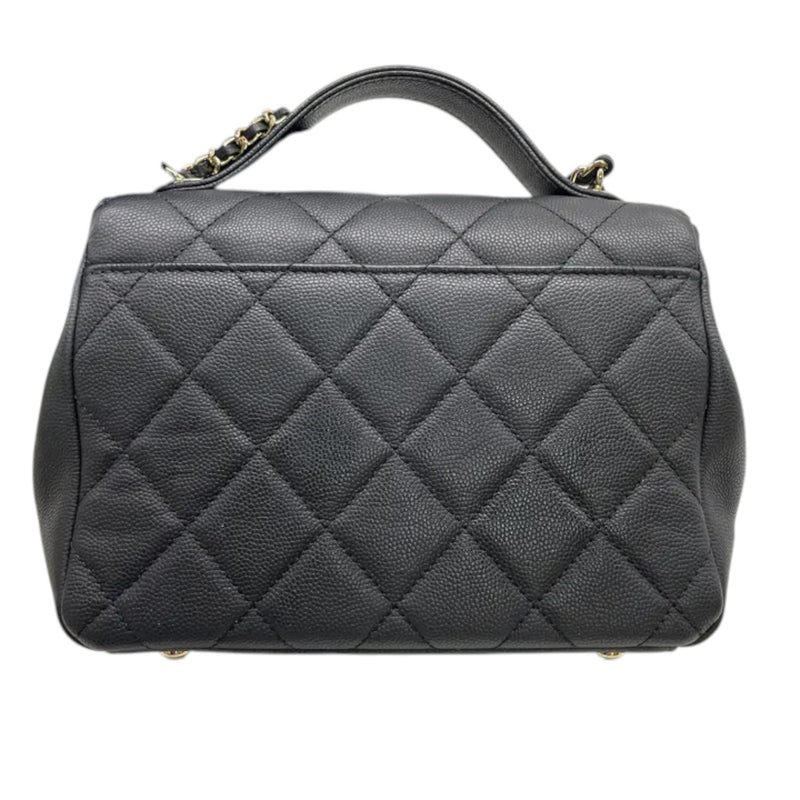 Business Affinity Flap Small Caviar Quilted Black LGHW