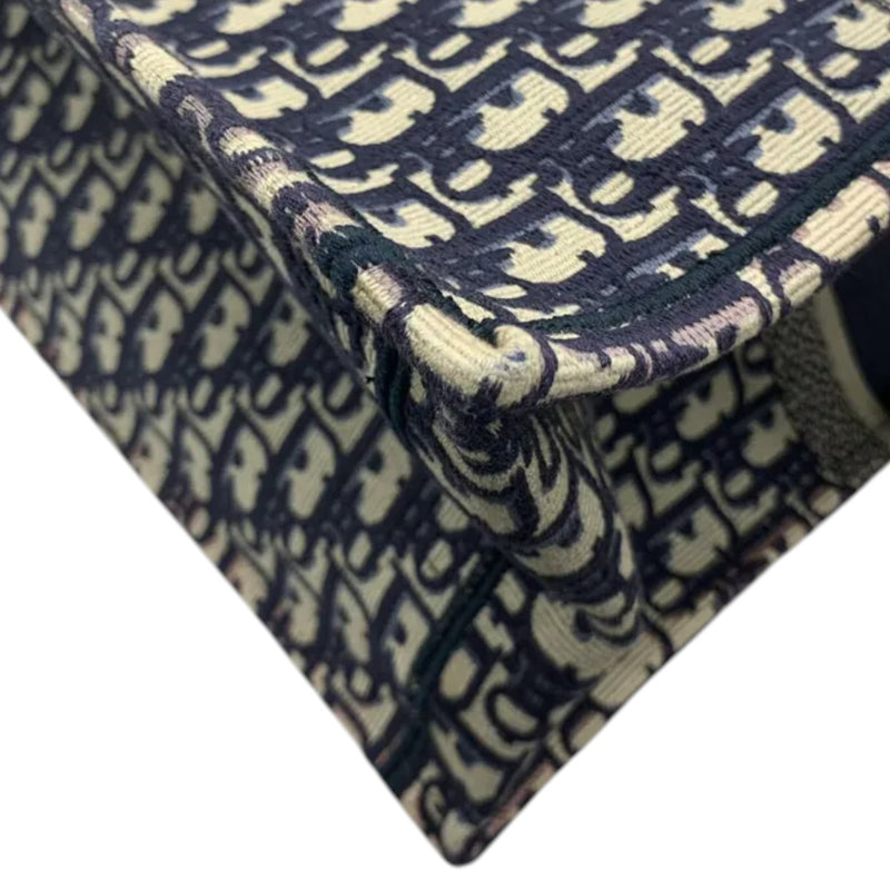 Book Tote Large Oblique Canvas Navy Multicolor