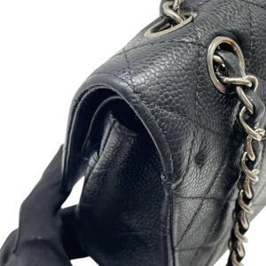 Classis Double Flap Medium Caviar Quilted Black SHW