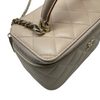Top Handle Vanity Case With Chain Small Lambskin Ecru Beige GHW
