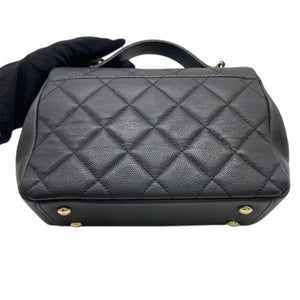 Business Affinity Flap Small Caviar Quilted Black LGHW