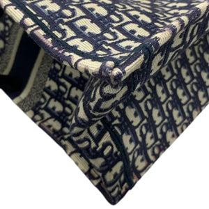 Book Tote Large Oblique Canvas Navy Multicolor