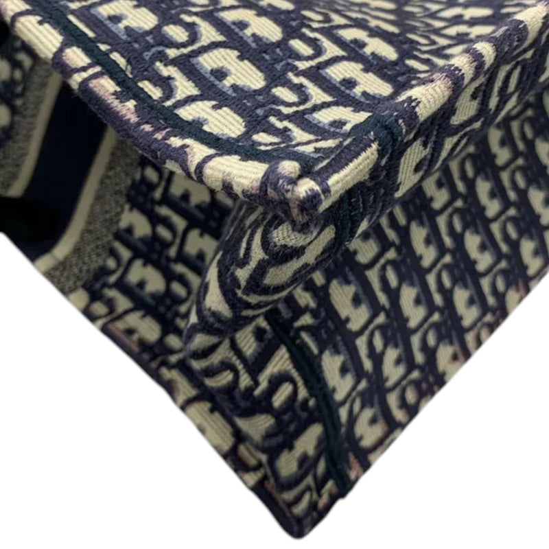 Book Tote Large Oblique Canvas Navy Multicolor