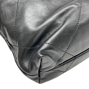22 Mini Shiny Calfskin Quilted Black GHW