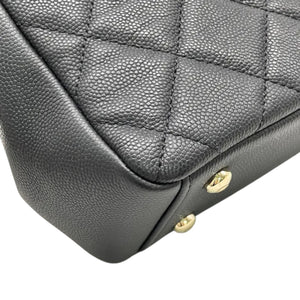 Business Affinity Flap Small Caviar Quilted Black LGHW