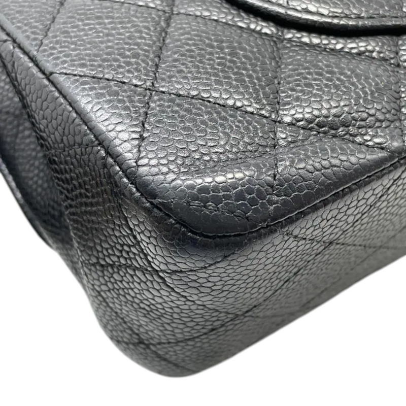 Classis Double Flap Medium Caviar Quilted Black SHW