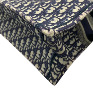 Book Tote Large Oblique Canvas Navy Multicolor