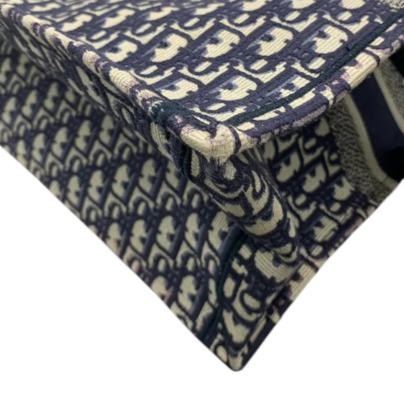 Book Tote Large Oblique Canvas Navy Multicolor