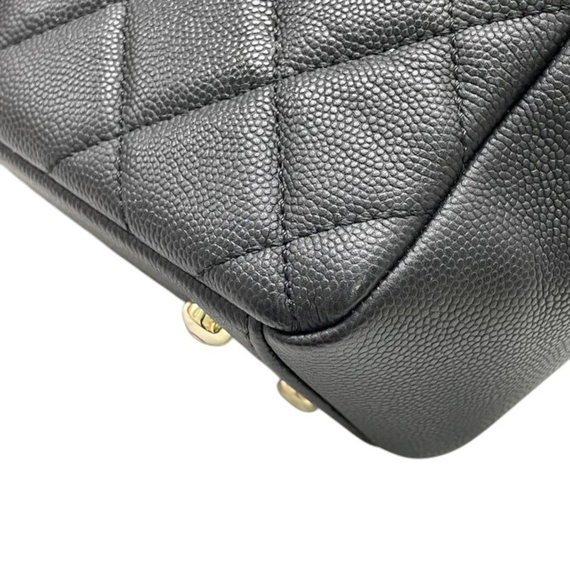 Business Affinity Flap Small Caviar Quilted Black LGHW
