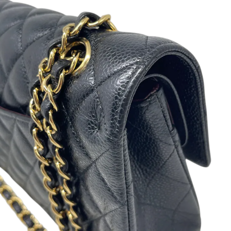 Classic Double Flap Medium Caviar Black GHW