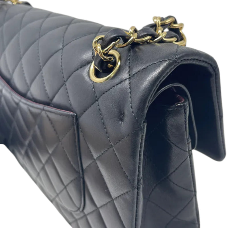 Classic Double Flap Medium Lambskin Quilted Black GHW
