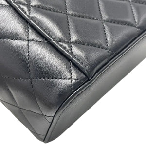 Top Handle Vanity Case Small Lambskin Black GHW