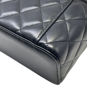 Top Handle Vanity Case Small Lambskin Black GHW