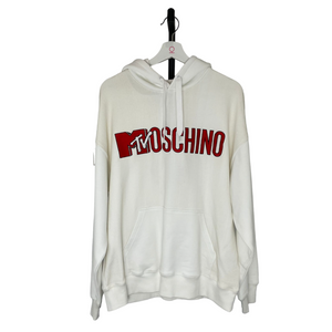 H&M X MTV White Logo Hooded Sweatshirt Size Medium