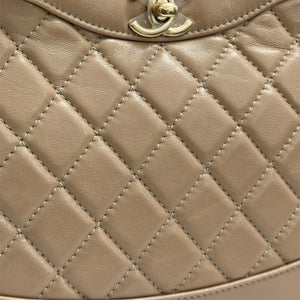 31 Shopping Tote Mini Crumpled Lambskin Dark Beige GHW