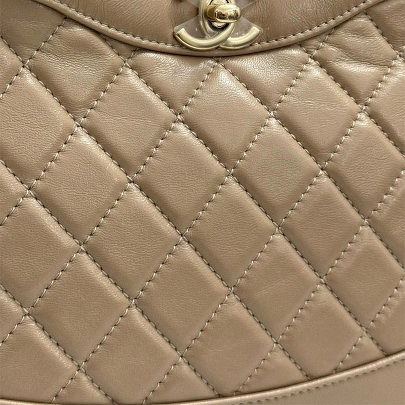 31 Shopping Tote Mini Crumpled Lambskin Dark Beige GHW
