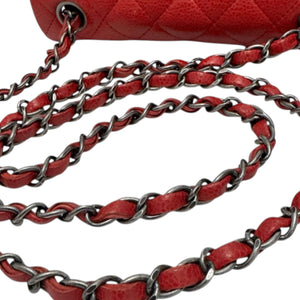 Rectangular Flap Mini Caviar Quilted Red SHW