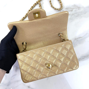 Mini 15C Rectangle Caviar Gold GHW