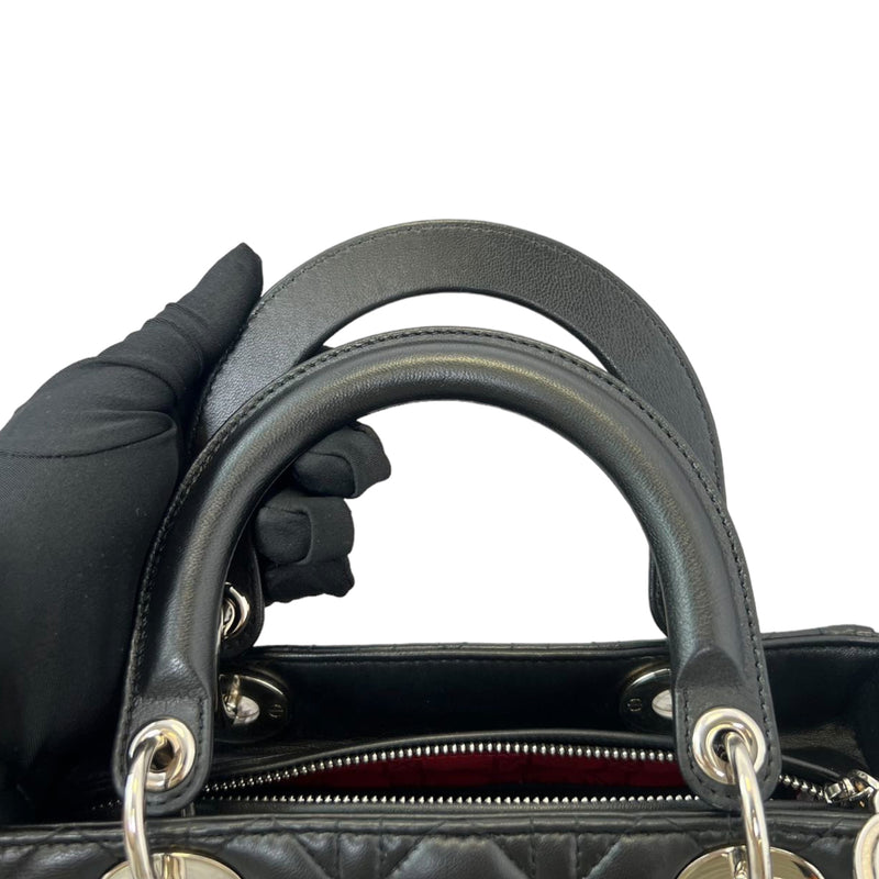 Classic Lambskin Medium Lady Dior Black SHW