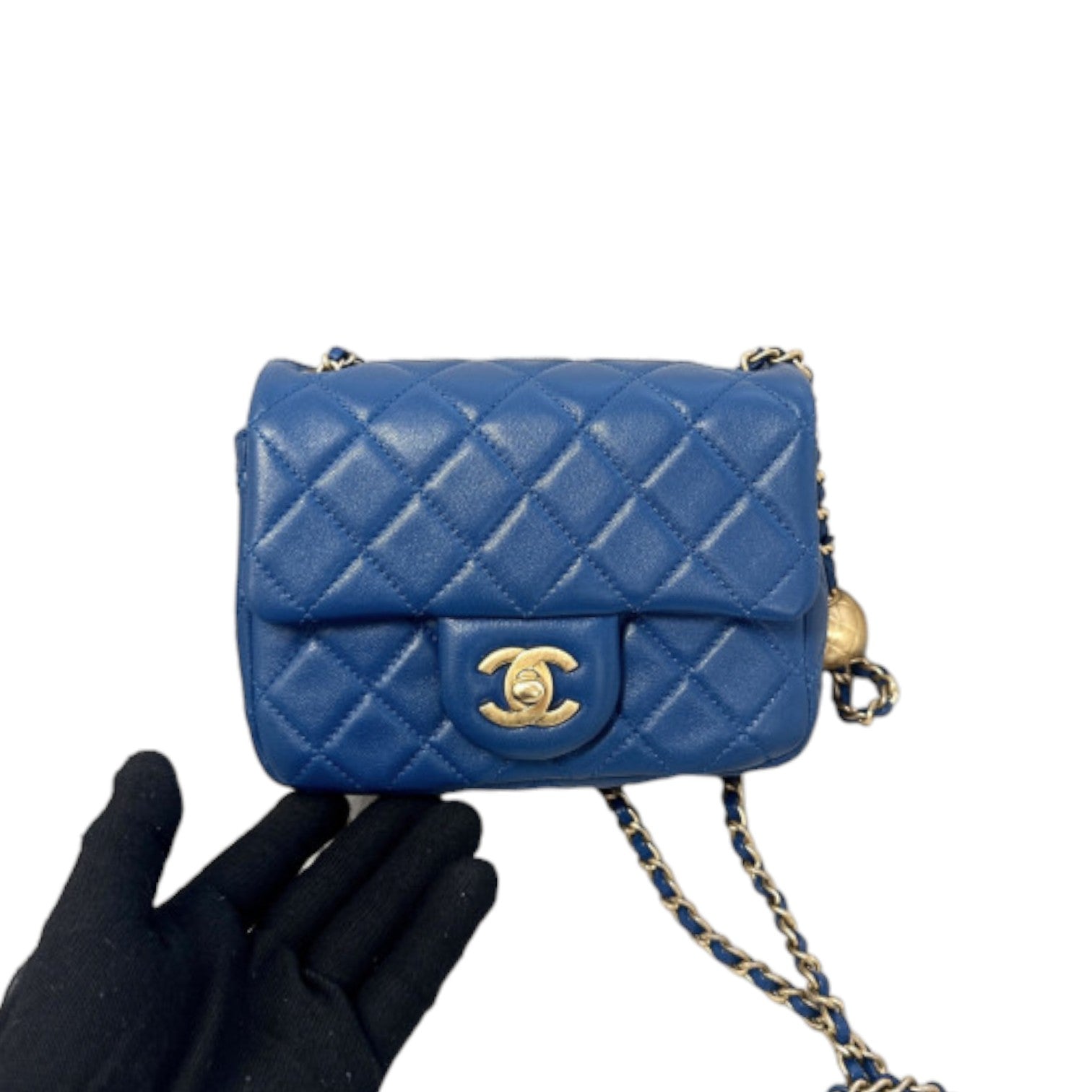Chanel Pearl Crush Flap Mini Lambskin Quilted Blue GHW – Bag Religion