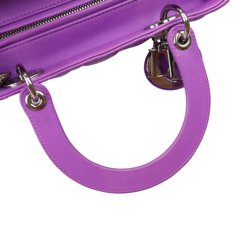 Medium Lady Dior Lambskin Purple SHW