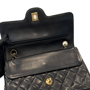 Lambskin Quilted Small Vintage Double Flap Black GHW