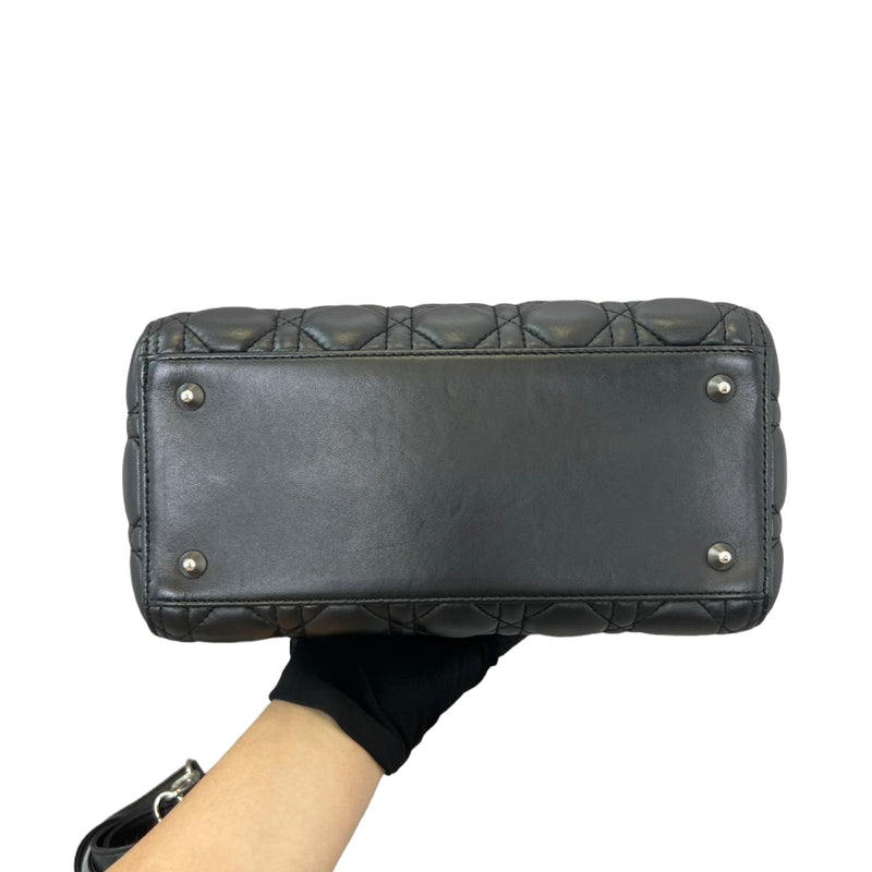 Classic Lambskin Medium Lady Dior Black SHW