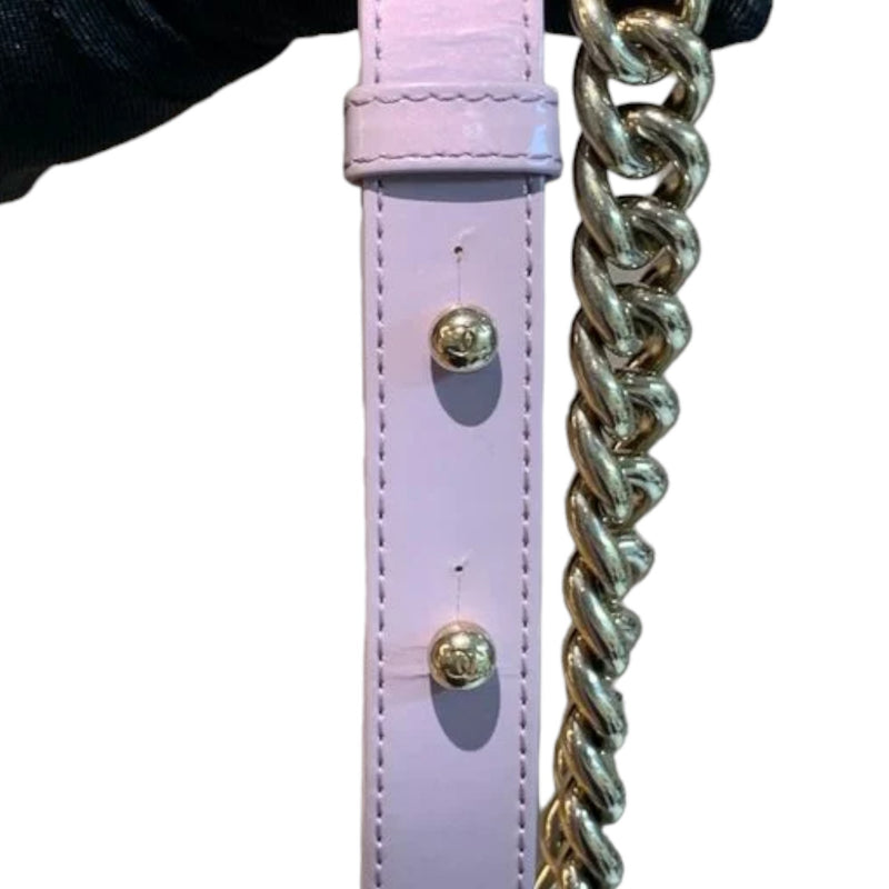 Boy Flap Small Lambskin Purple Patent SHW